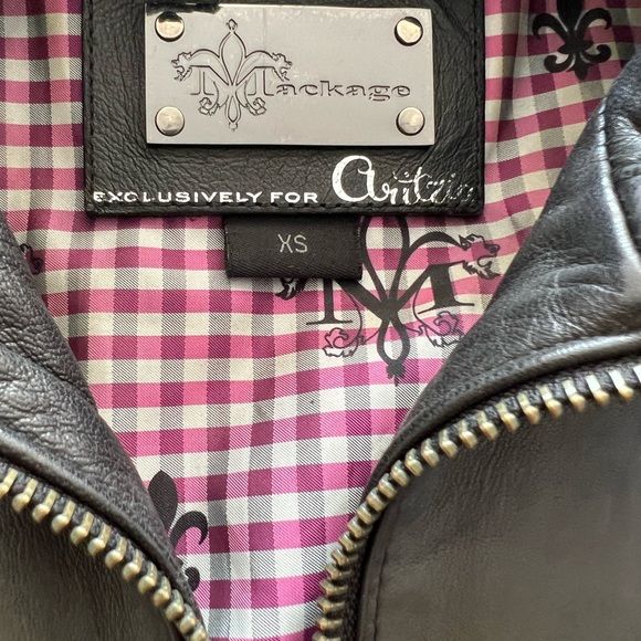 Mackage black leather jacket, exclusive collaboration with Arrizia, xsmall. - Picture 4 of 4